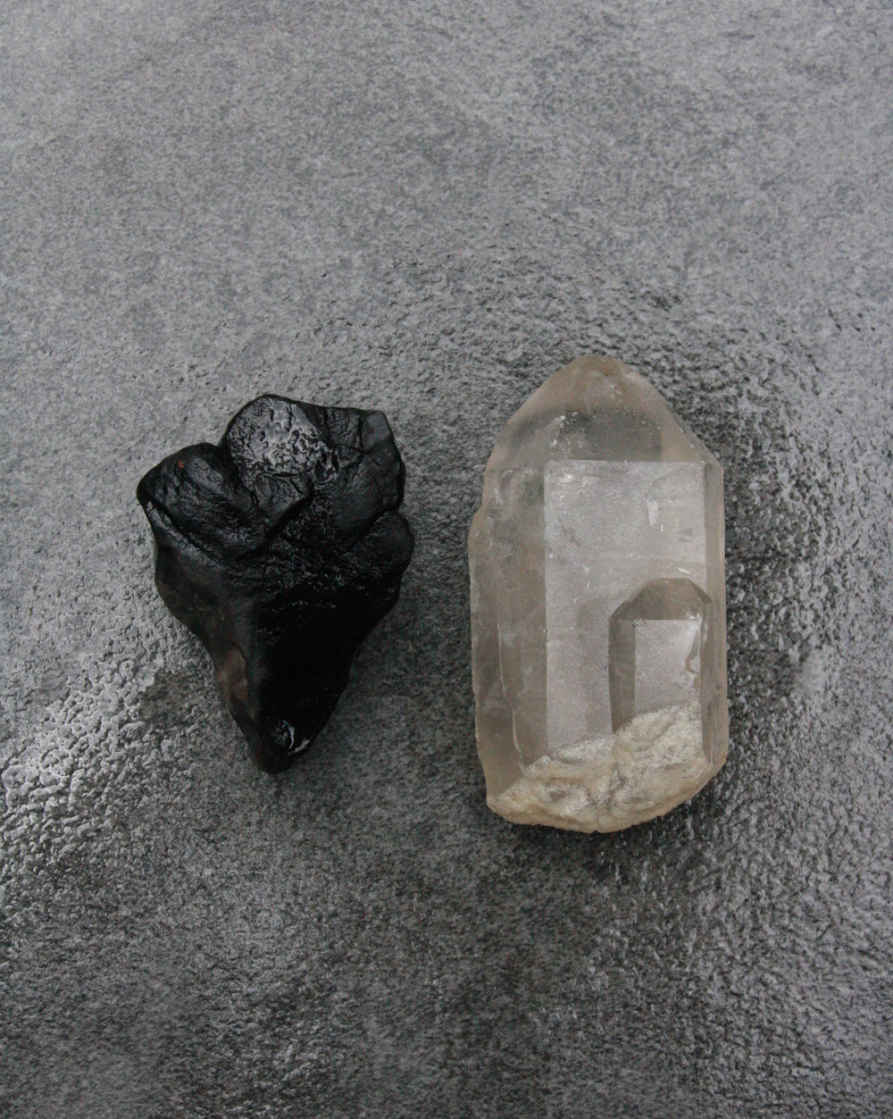 Quartz Crystal Point and Organic Object