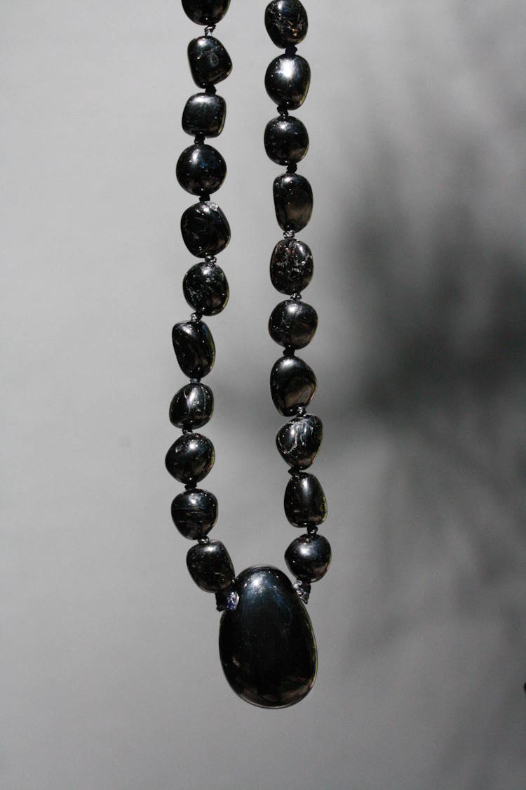Protection Mala Black Tourmaline and Black Obsidian