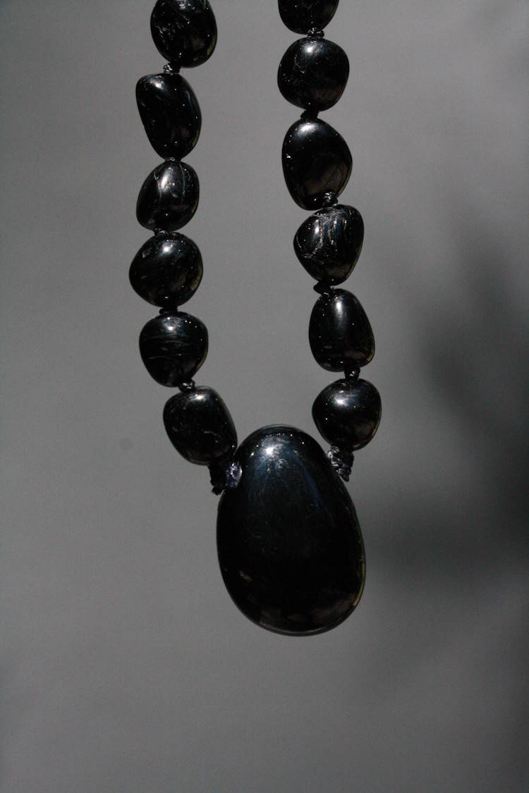 Protection Mala Black Tourmaline and Black Obsidian